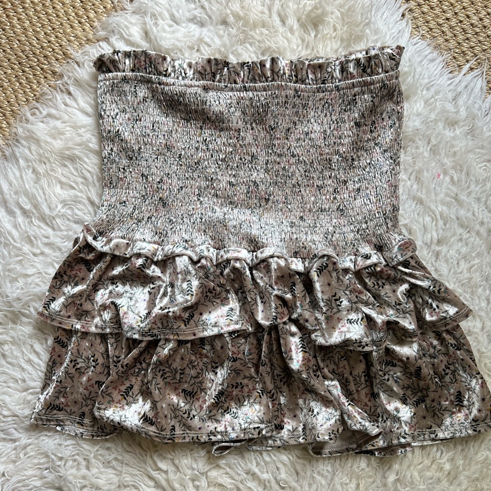 Allison New York floral velvet skirt